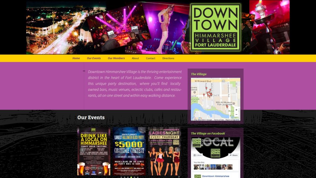 The Downtown Himmarshee Village website built by Q Branch
